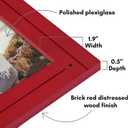 Americanflat 16x20 Picture Frame with Polished Plexiglass - Hampton Collection - Distressed Wood Picture Frames for Wall Display - Red