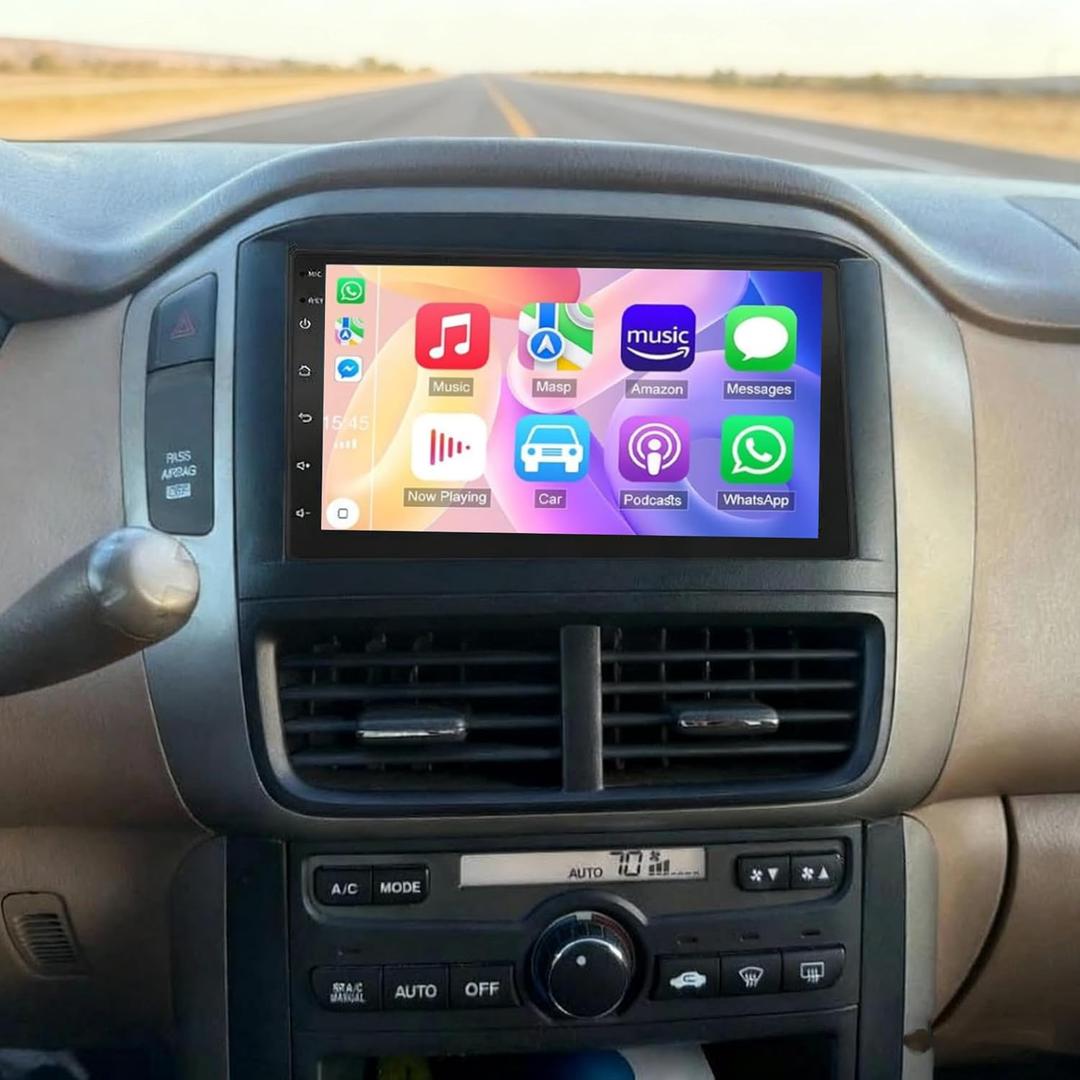 Car Stereo for Honda Pilot 2003-2006 with Wireless with Carplay Android Auto, 7 Touch Screen for Pilot Radio Upgrade, GPS, WiFi, HiFi, Bluetooth, FM, SWC, Mic, Backup Cam, 2+32GB