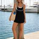 Yousify Womens Rompers Summer Casual Loose Sleeveless Overalls Color Block Shorts Jumpsuit 2026 Vacation Outfits with Pockets (Black, M)