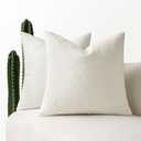 MIULEE 20x20 Inch Decorative Pillow Covers for Couch Bed Set of 2 Textured Boucle Neutral Throw Pillows White Accent Solid Cushion Pillowcase Cozy Soft Chair Sofa Livingroom Home Decor