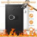 6.1 Cu ft Extra Large Home Safes Fireproof Waterproof, Anti-Theft Digital Security Safe Box With Programmable Keypad & Lock Box and Led Light, Fireproof Home Safe for Money Firearm Valuables