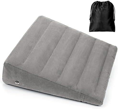 USHMA Inflatable Wedge Pillow for Sleeping, Portable Travel Wedge Pillow for Sitting in Bed, Inflatable Wedge Pillows for Travel, Blow Up Under Knee Pillow