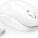 Seenda Wireless Mouse for Laptop, 2.4G Noiseless Mouse with USB Receiver - Optical Tracking Portable Computer Mice for Chromebook, PC, Tablet, Windows System, 24 Months Battery Life - Pure White