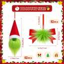 Soulchen 24 Pcs Christmas Lime Green Gnomes Ornaments and Furry Xmas Bows Set Christmas Tree Ornaments Handmade Dwarfs 12 Furry Gnome and 12 Plush Bows for Xmas Tree Decoration Table Tiered Tray Decor
