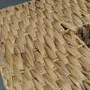 YAHUAN Stair Basket with Handles, Woven Water Hyacinth Stair Baskets for Carpeted Stairs, Stair Storage Basket Staircase Basket for Wooden Stairs (Water Hyacinth)
