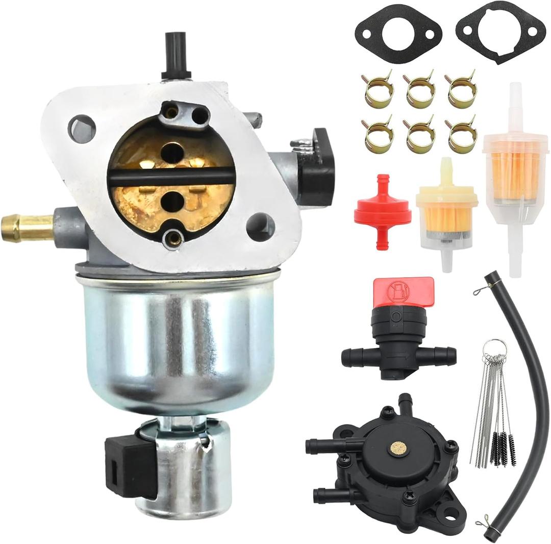 15003-7081 Carburetor & Fuel Pump Kit for Kawasaki FH541V FH580V FR600V FS600V Engine, Fits John Deere X300 X300R, Replaces 15004-7060 15004-7053 15004-0822