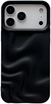 Caseative Water Ripple Pattern Wave Compatible with iPhone Case (Black,iPhone 17 Pro)