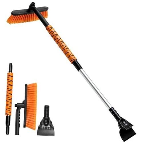 Showvigor Telescopic Snow Brush Ice Scraper Combo, 2in1 Adjustable Length 2636in & 360° Pivoting Head for Car Truck SUV, Christmas Auto Gifts