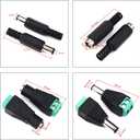 DC Power Jack Connector Assorted Kit, 5.5x2.1mm DC Power Supply Jack Socket Male Female Panel Mount Connector with Waterproof Cap & Hex Nut DC022B DC022D DC099 DC022 DC025 (DC-Cap-Kit)