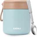 Eadali 15.2oz Kids Food Jar for Hot Food  Vacuum Insulated Lunch Container with 316 Stainless Steel Interior, Leakproof Wide Mouth & Foldable Spoon for School Meals