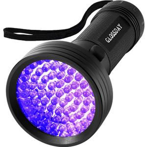 GLOSSDAY Blacklight Flashlight 68 LED UV Flash Light,Ultraviolet Flashlight Black Light Professional Pet Urine Detector for Dog/Cat Urine,Pet Stains,Hunting Scorpions
