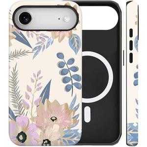 flewfun Magnetic for iPhone 17 Air Case Cute Blossom Floral Flowers Phone Case, Shockproof Slim TPU and Hard PC Protective Phone Cover Compatible with MagSafe Designed for Women Girls
