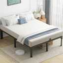 Superay Queen Bed Frame with Mattress Slide Stopper, 14 Inch Metal Platform Bed Frame, Heavy Duty Tall Bed Frame No Box Spring Needed with Large Storage Space, Easy Assembly, Noise Free