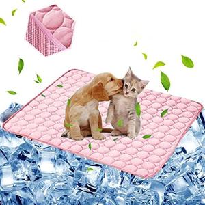 aingycy Dog Cooling Mat Pet Cooling Pads Dogs & Cats Pet Cooling Blanket for Outdoor Car Seats Beds (Pink, 38x26)
