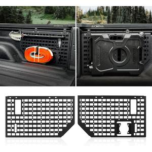 FUNY Side Bed MOLLE Panel System Cargo Storage Organizer Truck Bed Organizer Compatible with Jeep Gladiator JT, 2pcs