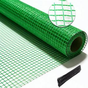 Garden Fence Temporary Fence, 4'x100' with 50 Zip Ties, Plastic Fencing Safety Fence Snow Fence, Construction Fencing for Yard, Deer, Pet, Rabbits, Chicken, Dogs, Animal Barrier, Green