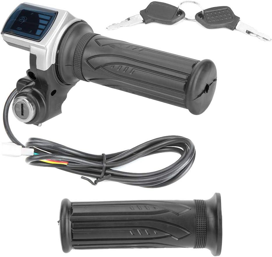 Electric Bike Throttle,Throttle Grip,Motorcycle Throttle Lock,Half Twist Throttle Ebike,36v Half-Twist Throttle With Led Power Indicator Key Lock For Electric Bikes Scooters 36v keys