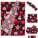 FYSUIMU 100 Sheets Valentine's Day Monster Tissue Paper Black Pink Red Heart Monster Gift Wrapping Paper for DIY Crafts Wedding Anniversary Party Supplies, 13.8 x 19.7 Inch