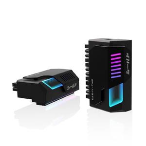 EZDIY-FAB Shield 24-pin 90 Degree Angle Adapter with Infinity Mirror ARGB Light,ATX 24 Pin Power Connector, 5V 3pin ARGB Sync-90 Degree-Black-1 Pack