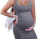 KIM S Women's Maternity Sleeveless Dresses S-XXL, Summer Bodycon Dress for Daily or Baby Shower