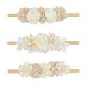 Baby Girl Floral Headbands Nylon Flower Hairbands 3pcs Hair Accessories for Newborn Infant Toddlers Kids