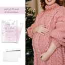 Baby Its Cold Outside Baby Shower Invitations  Winter Girl Cards, Pink Purple Silver Snowflake Design, 20 Pack with Envelopes, Party Supplies (088)