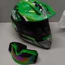 DOT Youth Dirt Bike Helmet with Goggles & Gloves for 5-14 Years Old, Kid ATV Helmets for Youth Boys Girls, Four Wheeler Helmet, Motocross BMX MX UTV Offroad Street Go Kart Dirt Bike Dinosaur (Medium)