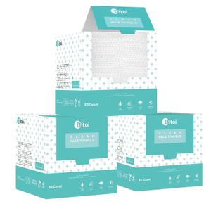 Face Towels, 10"12" Disposable Face Towel, Face Towelettes XL, Ultra Soft Makeup Remover Dry Wipes, Thick Face Towel for Cleansing, 150 Count (3 Pack)