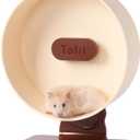 Quiet Hamster Wheel 10.2 Inch Dual-Bearings Silent Small Animals Running Exercise Wheel Height Adjustable for Syrian Hamsters, Gerbils, Rats, or Other Small Pets, Mousse White