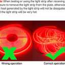 24V COB LED Strip Light Red 5M/16.4ft 2400LEDs Uniform Glow Flexible IP20 Not Waterproof LED Tape Lights for DIY Cabinet Bedroom Kitchen Home Decor(No Power Supply)