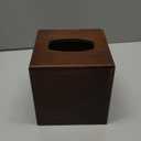 Mkono Tissue Box Cover Square Open-Bottom Wood Tissue Box Holder Decorative Facial Cube Organizer Modern Farmhouse Decor for Bathroom Bedroom Dresser Living Room Office Dorm, Dark Brown
