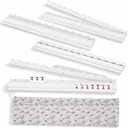 White Mahjong Racks with Magnetic Pushers Set of 4,19.6" Wooden Tile Racks