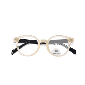 OPTOFENDY Bifocal Reading Glasses for Women, Blue Light Blocking Readers with Spring Hinges, Clear Top Retro Square Frame (+2.00)