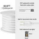 65.6ft Neon Rope Lights,RGB LED Neon Outdoor Strip Lights Waterproof，APP Remote Control Music Dimmable,84LED/m LED Rope Lights for Outside,Neon Lights Pool Deck Yards Christmas Indoor Outdoor Décor