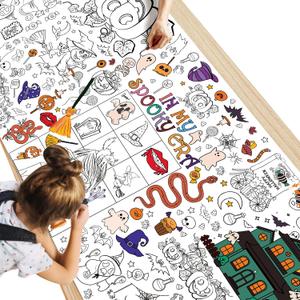 2 x Halloween Giant Coloring Poster/Tablecloth - Halloween Crafts for Kids - 30 x 72 Inches Jumbo Coloring Banner Kids Games Gifts Activities Decor Party Favors | Merch for Girls