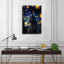 Fyzuf Cat Wall Art Oil Painting On Canvas Poster Cute Cat Cubism Colorful Cute Cats Aesthetic Room Decor Bedroom Bathroom Unframe-style12x18inch(30x45cm)