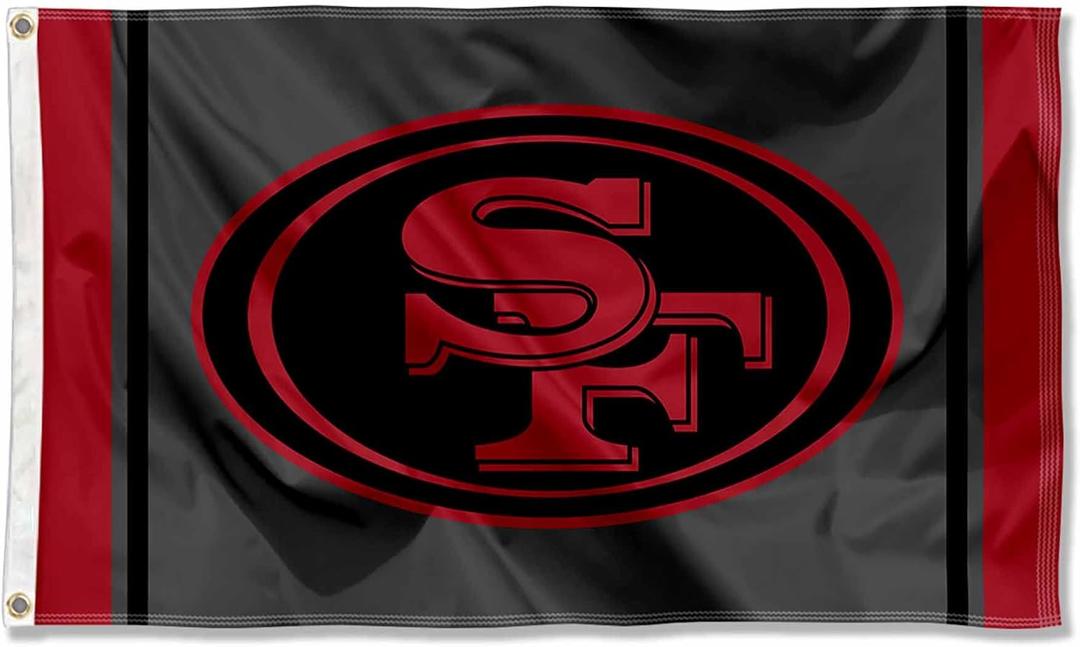 San Francisco 49ers Blackout Sideline Flag Outdoor Indoor 3x5 Foot Banner