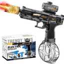 Electric Water Gun for Adults Kids, Automatic Squirt Gun with a Long Range of up to 26-30 Ft, LED Light Large Capacity Battle Blaster Fully Auto Water Gun (Black)