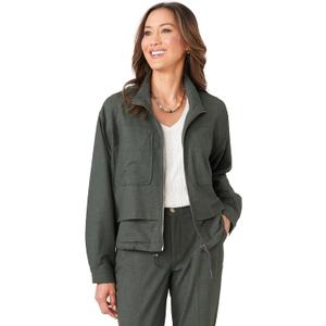 Democracy Women's Democracy Women's Long Sleeve Bomber Jacket (Medium, Midnight Olive)