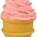Fenteer Fake Ice Cream Cone Simulation Ice Cream Food Model Realistic Pretend Food Toy for Decoration Fake Cupcake Prop Desktop Decor Display, Pink