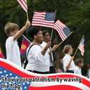 Tudomro 100 Pcs Small American Flag on Stick 12x18 In Mini Small US Flags Handheld with Safety Golden Spear Top 4th of July Decoration American Hand Held Stick Flags for Memorial Day