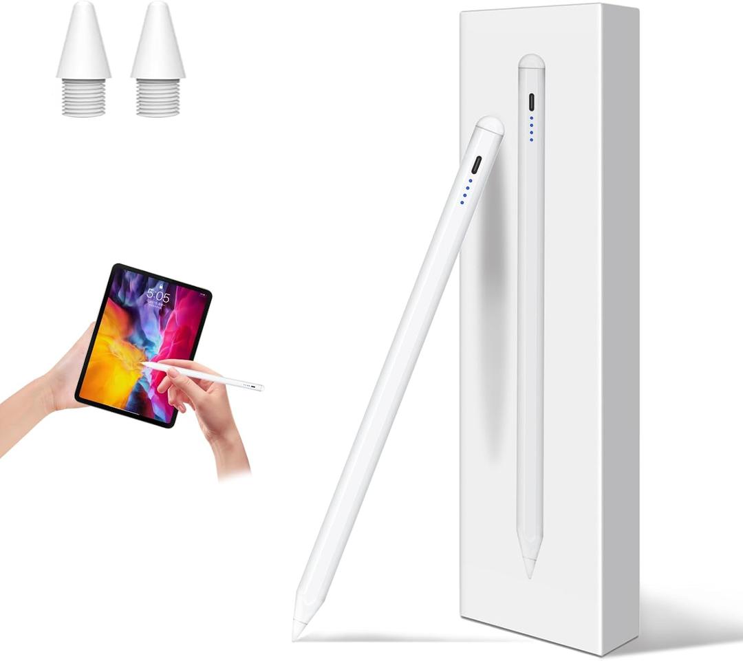 Stylus Pen for iPad 2018-2025Fast Charging Pencil with Tilt Sensitivity & Palm Rejection,Compatible with iPad Air M2/3/4/5,iPad mini 5/6/7,iPad 11/10/9/8/7/6th Gen,iPad Pro 11"/12.9"/M4