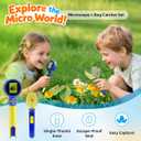 2 x Kids Microscope with Bug Catcher Kit, 1080P Digital Mini Handheld Microscope STEM Science Toy with LED Light, Rechargeable, Portable, Supports 64GB TF Card, Educational Gift for Kids Ages 3-12 (Blue)