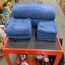 8 Piece Large Navy Family Bath Towel Set-2 Oversized Bath Towel Sheets,2 Hand Towels,4 Washcloths-600GSM Soft Highly Absorbent Quick Dry Beach Chair Towels Woven Towels for Bathroom Hotel and Spa