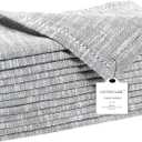Cotton Clinic 12 Pack Farmhouse Style Slub Textured 18x18 Cloth Dinner Napkins, 100% Cotton for Everyday Use and Events - Soft and Durable Cocktail Napkins, Wedding Dinner Napkins, Grey (Gray)