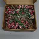 20 PCS Red Berry Pine Cones - Artificial Pine Branches Holly Stems Evergreen Christmas Berries Picks, Decoration for Xmas DIY Crafts Wreath Garland Winter Holiday Dcor