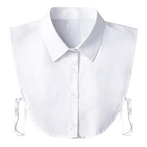 Kalkehay Detachable Dickey Collar Blouse for Women, Fake Half Shirts Faux False Collar for Girls Favors, White S/M