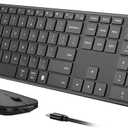 seenda Wireless Bluetooth Keyboard and Mouse Combo, SKM64-3 Rechargeable Slim Quiet Keyboard Mouse, 3 Multi-Device Connection, Compatible for Windows, Mac, MacBook, iPad, Tablet, Black