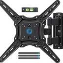 Pipishell Full Motion TV Wall Mount for 26-60 inch Flat or Curved TVs up to 77 lbs, TV Bracket Wall Mount with Articulating Arms, Extension, Tilt, Swivel, Leveling, Max VESA 400x400mm, PIMF7