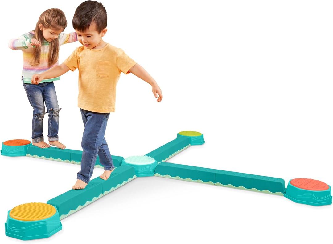 B. Toys  Balance Beam for Kids  Interlocking Balancing Beams  5 Sensory Pads & 8 Beams  Active Play for Toddlers, Kids  3 Years +  Balance & Build Set